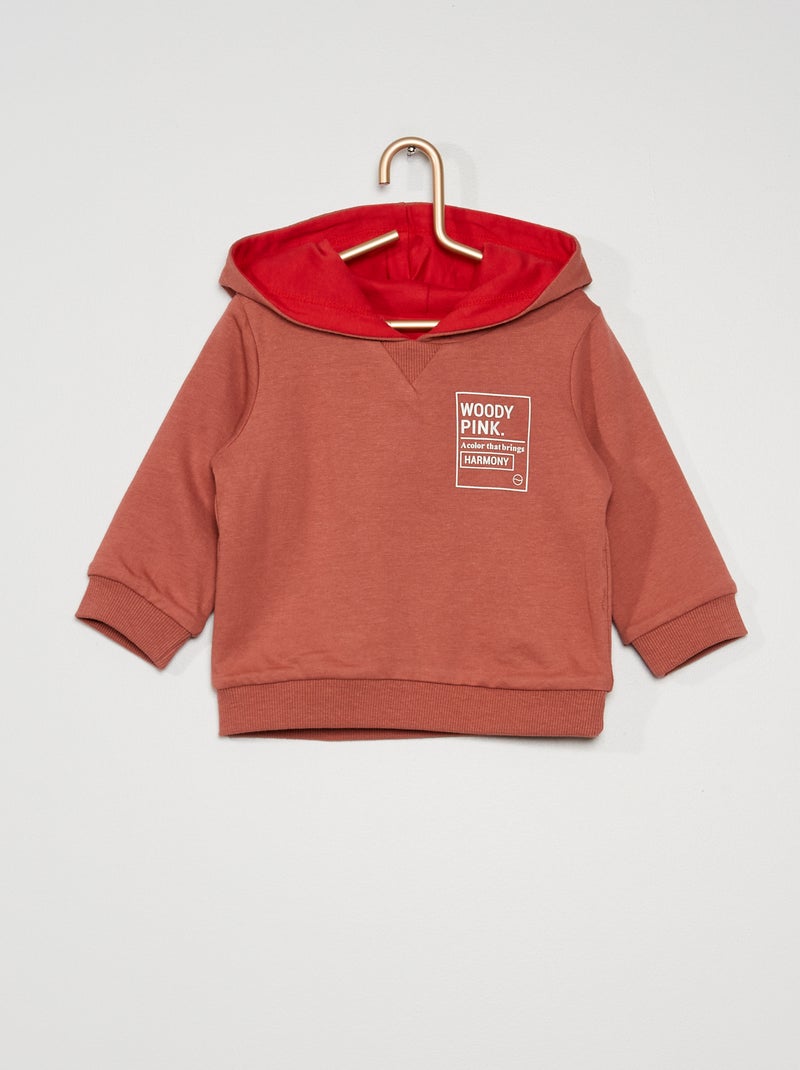 Sweat réversible à capuche rouge - Kiabi