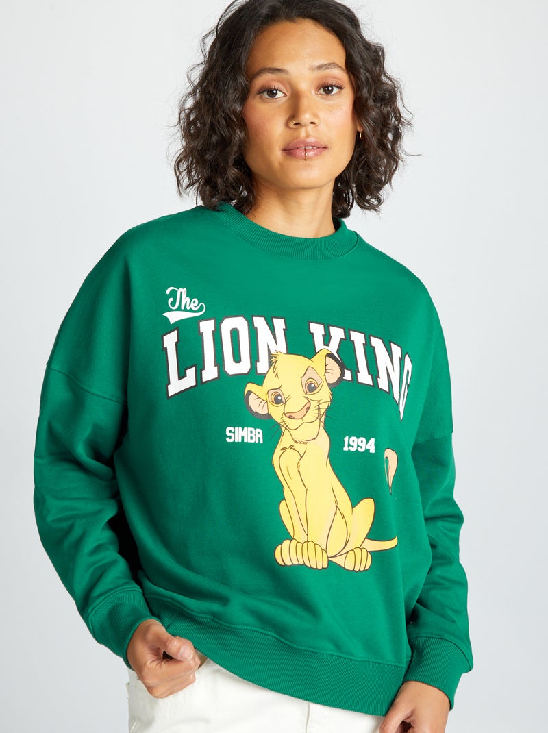 Sweat 'Roi Lion' en molleton Vert - Kiabi