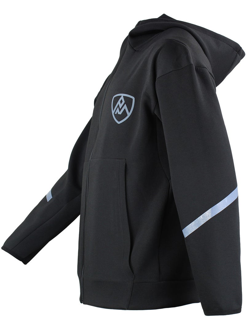 SWEAT SCUBA A CAPUCHE ZIPPE CLAPOTIS HOMME - PEAK MOUNTAIN Noir - Kiabi