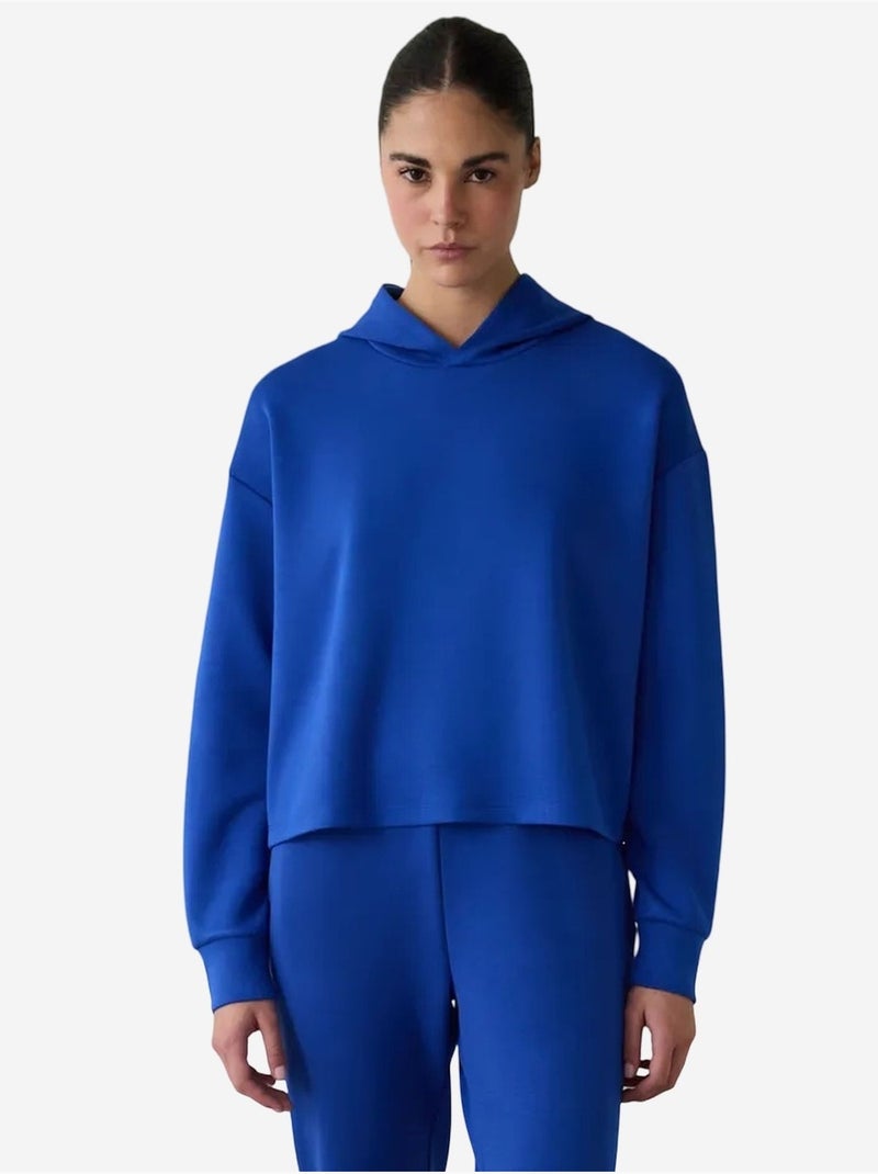 Sweat-shirt à capuche à imprimé slogan, toucher soyeux penti Bleu cobalt - Kiabi