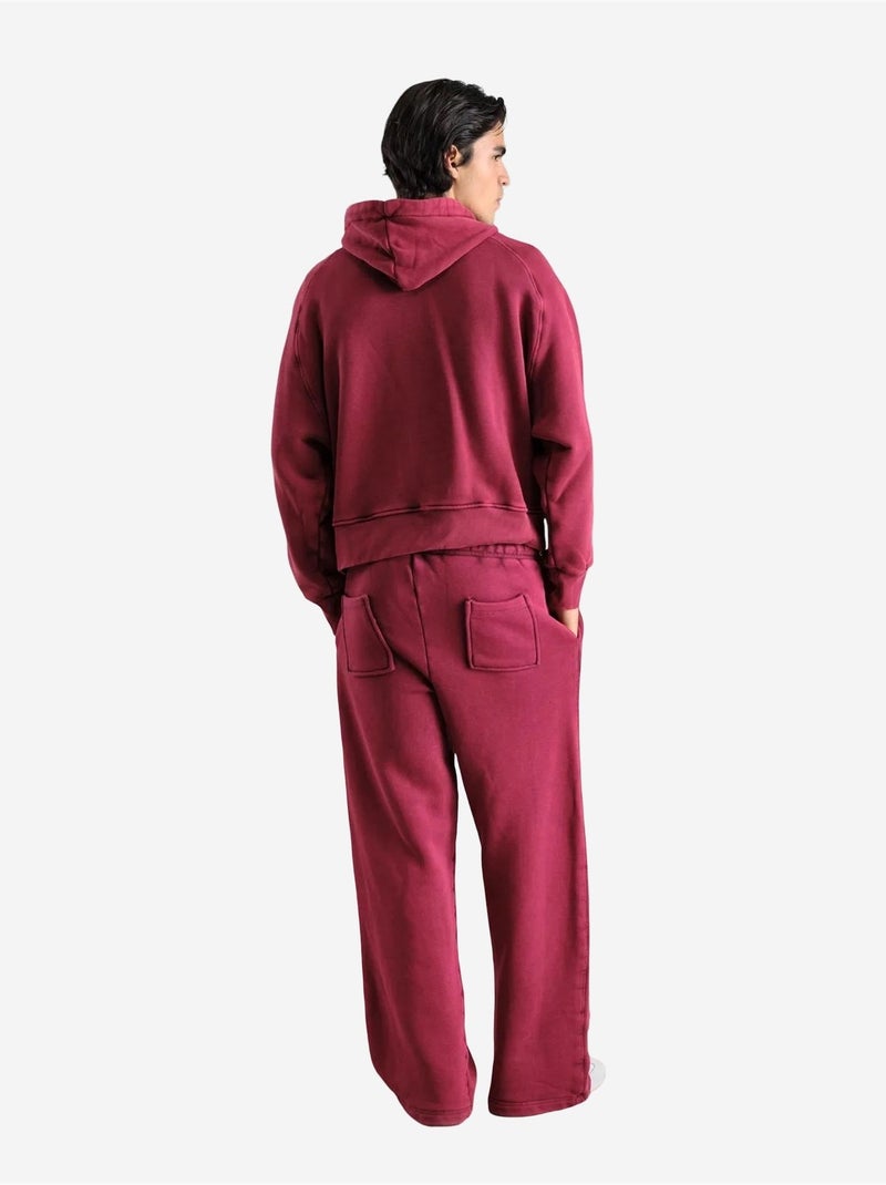 Sweat-shirt à capuche avec cordon de serrage et poche giesto Rouge bordeaux - Kiabi