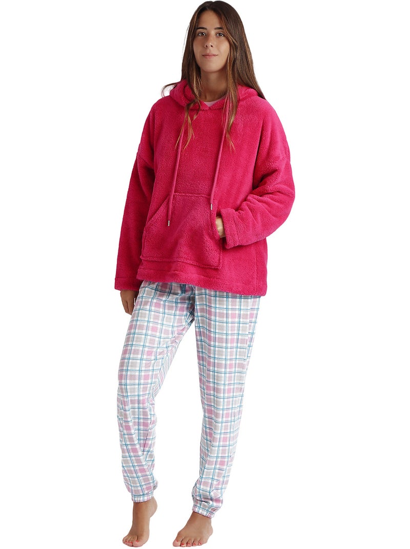 Sweat-shirt à capuche Basica Rose - Kiabi