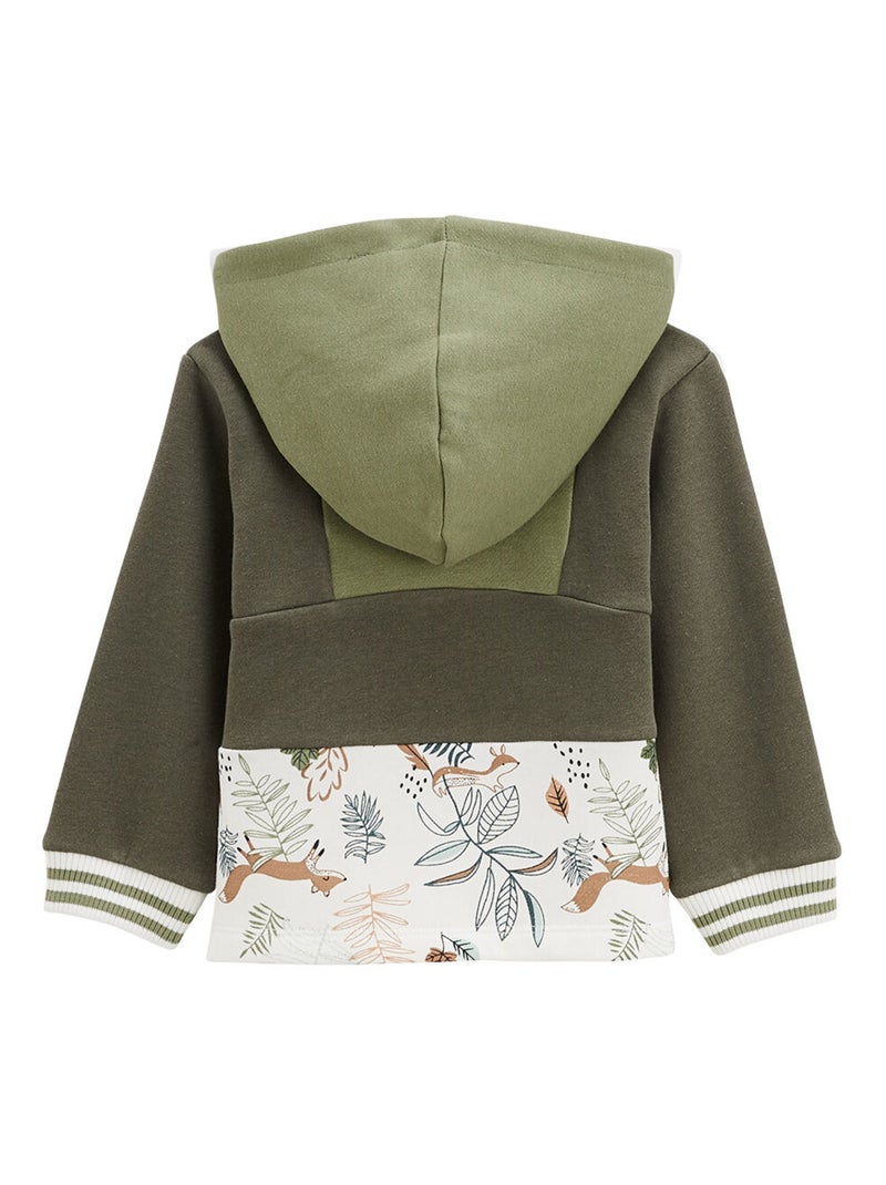 Sweat-shirt à capuche bébé en molleton Montreal Kaki - Kiabi