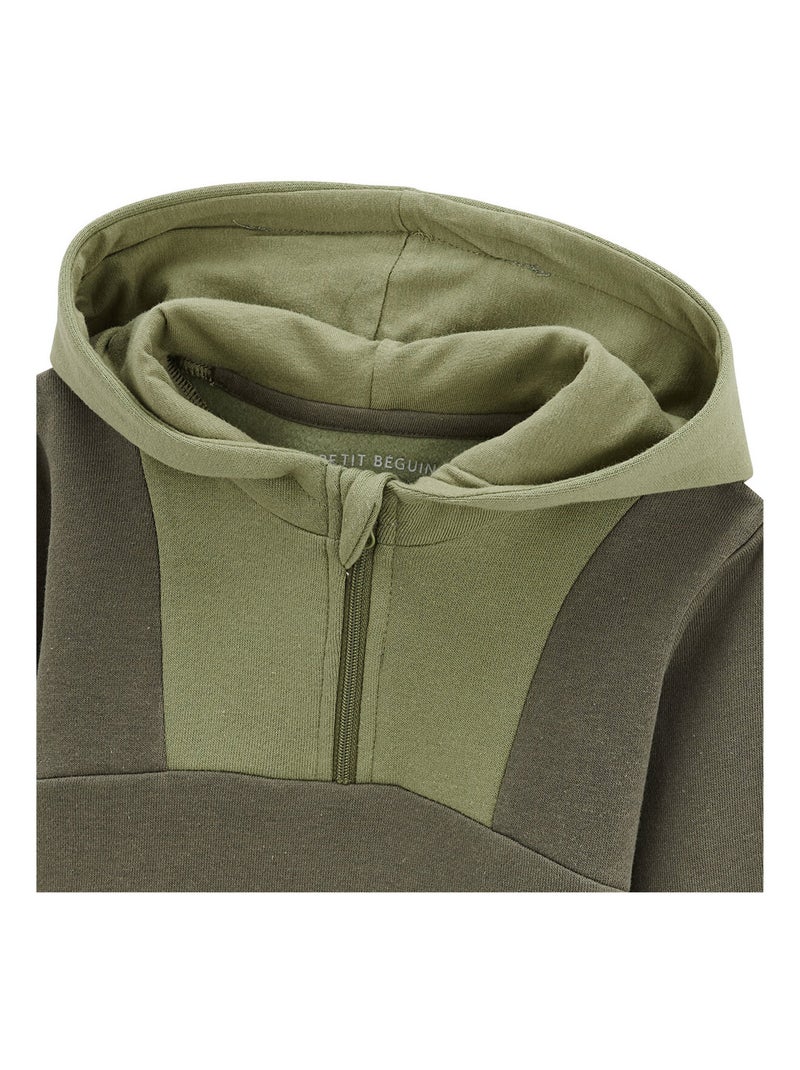 Sweat-shirt à capuche bébé en molleton Montreal Kaki - Kiabi