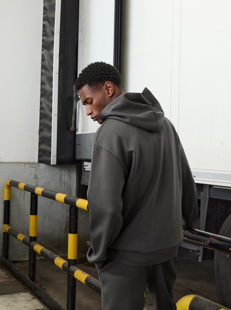 Sweat-shirt à capuche en molleton, MO Fashion Gris - Kiabi