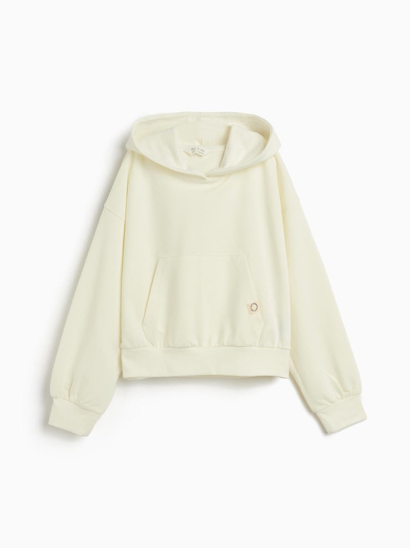 Sweat-shirt unicolore à doublure thermique