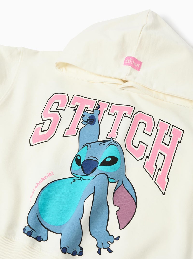 Sweat-shirt à capuche en peluche Stitch, MO Fashion Blanc - Kiabi