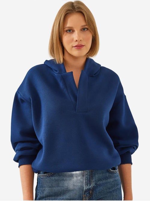 Sweat-shirt à capuche et col en v lucci - Kiabi Sweat-shirt à capuche et col en v lucci - Kiabi