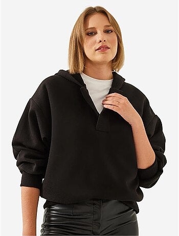 Sweat-shirt à capuche et col en v lucci