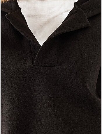 Sweat-shirt à capuche et col en v lucci