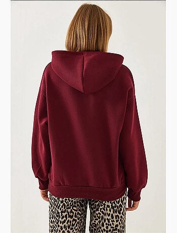 Sweat-shirt à capuche et col en v lucci