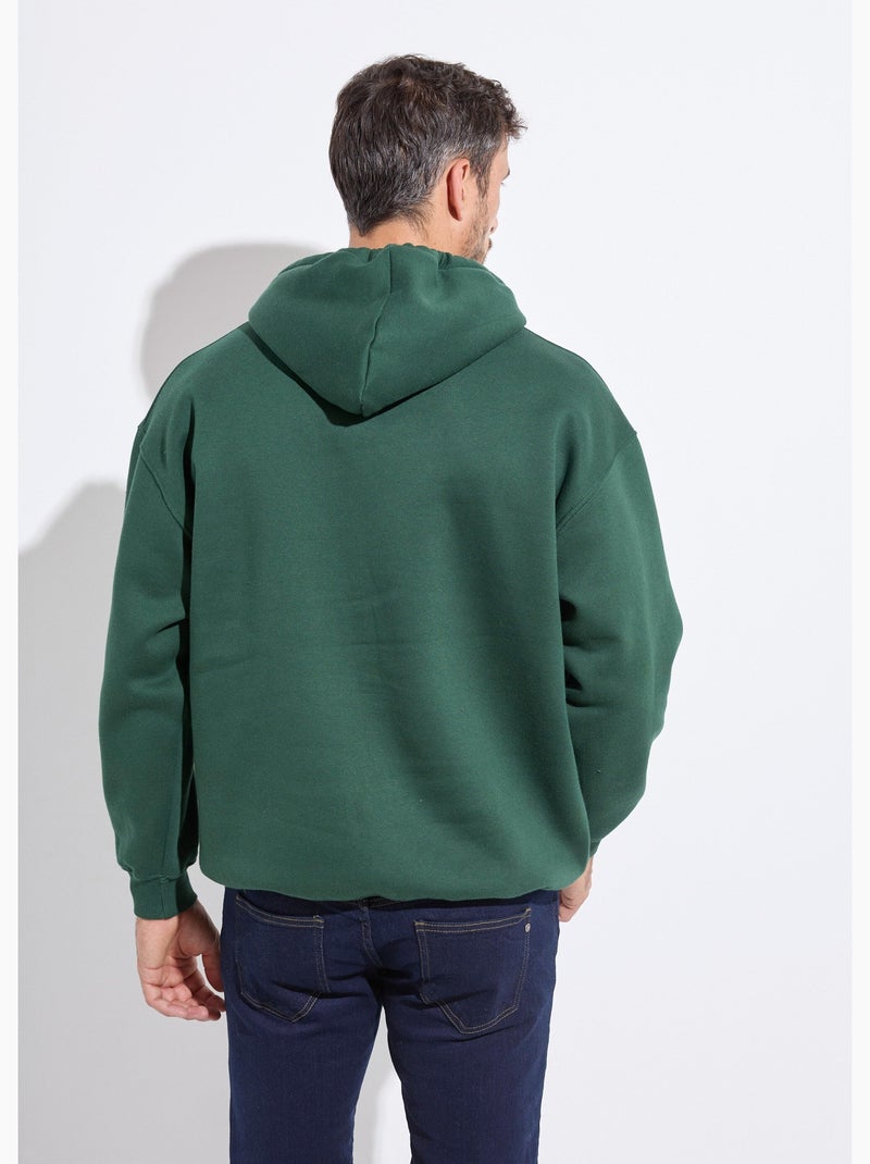 Sweat shirt à capuche et poche kangourou - AFIBEL Vert foncé - Kiabi