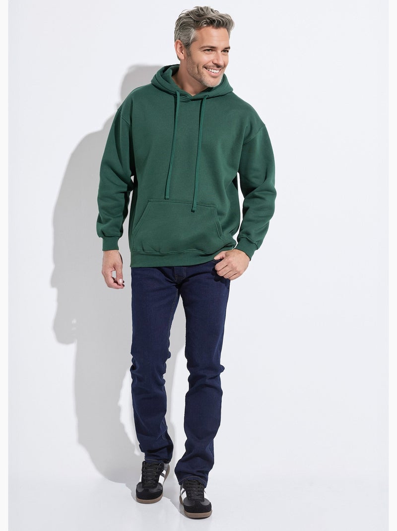 Sweat shirt à capuche et poche kangourou - AFIBEL Vert foncé - Kiabi
