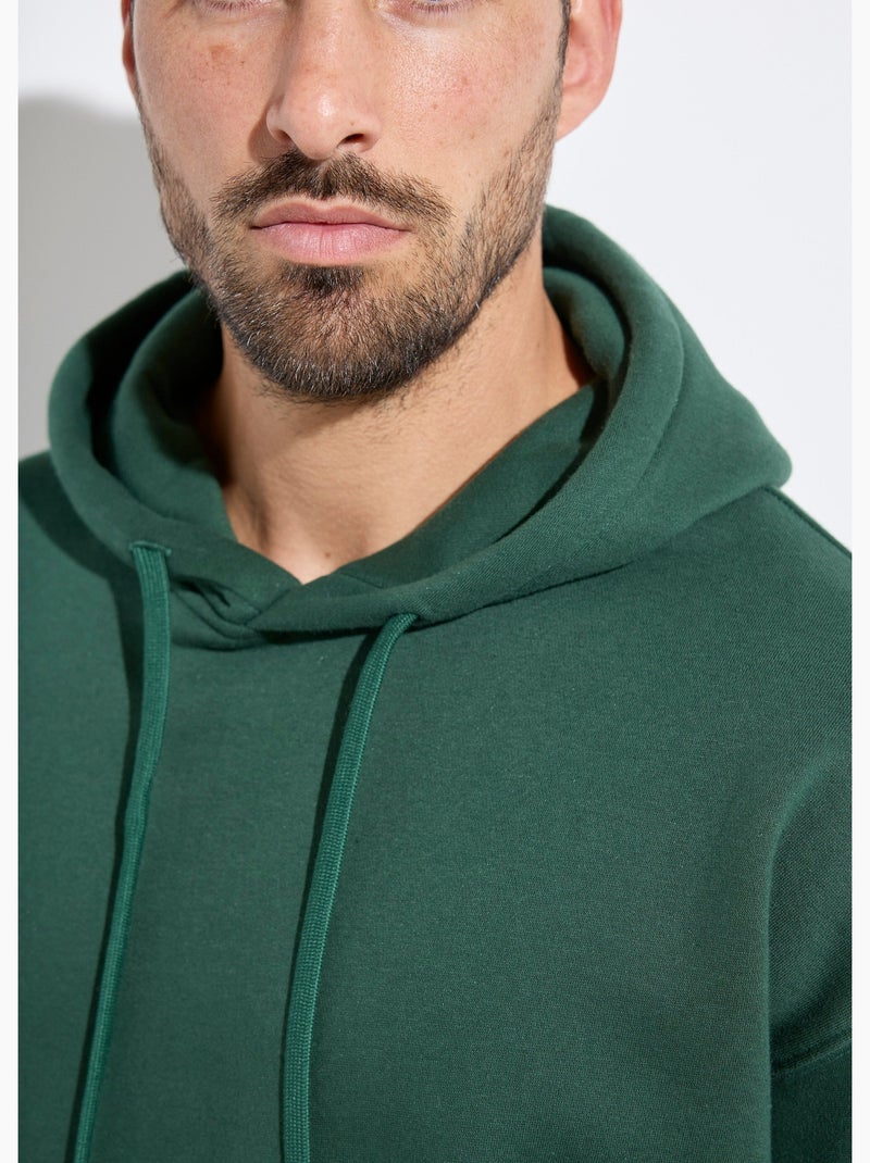 Sweat shirt à capuche et poche kangourou - AFIBEL Vert foncé - Kiabi