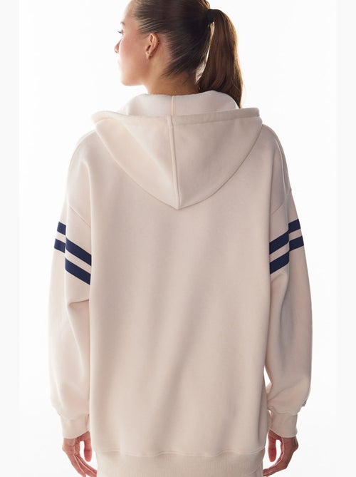 Sweat-shirt à capuche imprimé cambridge col v penti - Kiabi Sweat-shirt à capuche imprimé cambridge col v penti - Kiabi