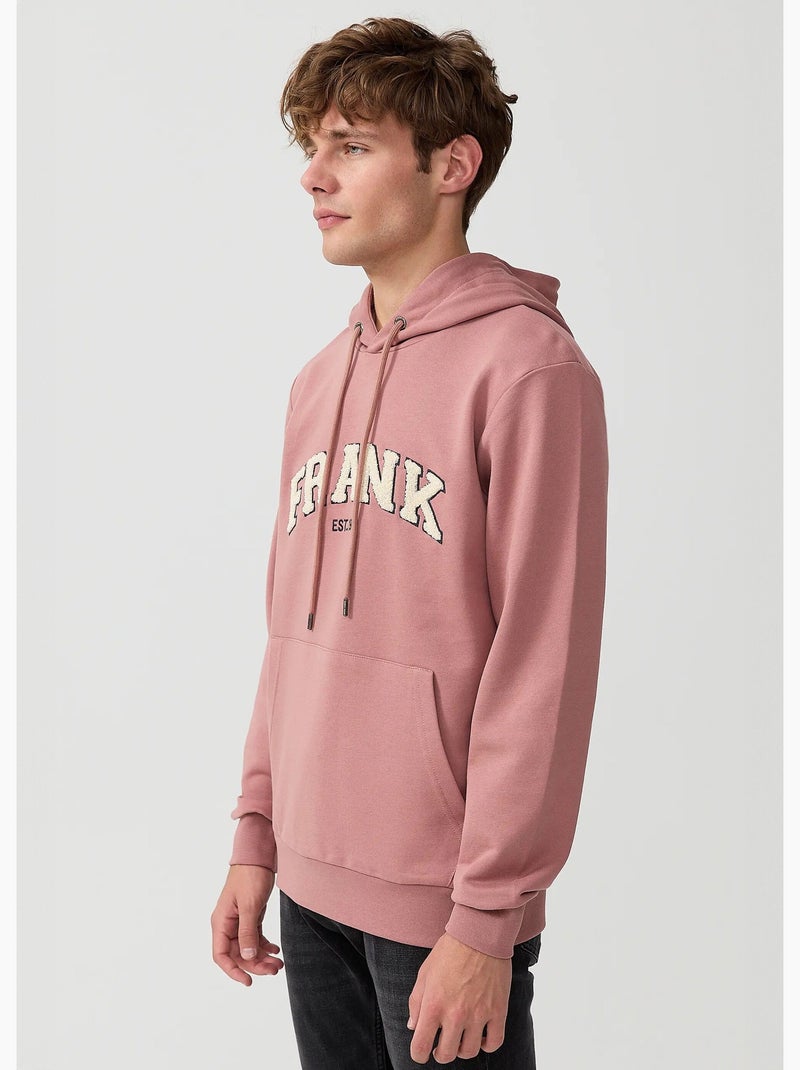 Sweat shirt à capuche, logo bouclette - AFIBEL Rose - Kiabi