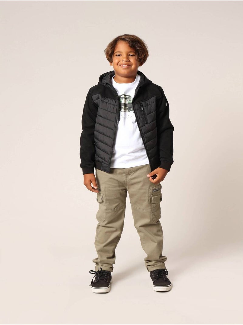 Sweat-shirt à capuche zippé pour garçon
 'Deeluxe' Noir - Kiabi