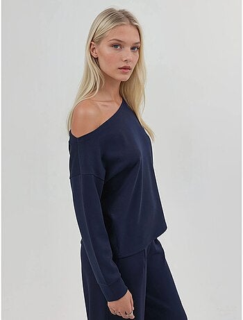 Sweat-shirt à col asymétrique et coupe décontractée busem