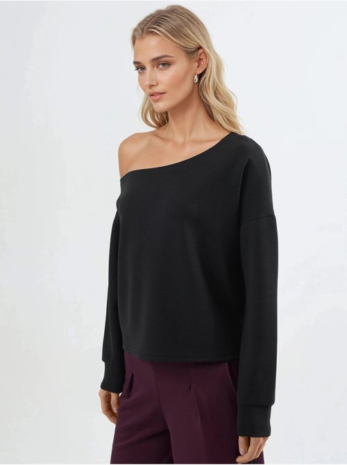 Sweat-shirt à col asymétrique et coupe décontractée busem - Kiabi Sweat-shirt à col asymétrique et coupe décontractée busem - Kiabi
