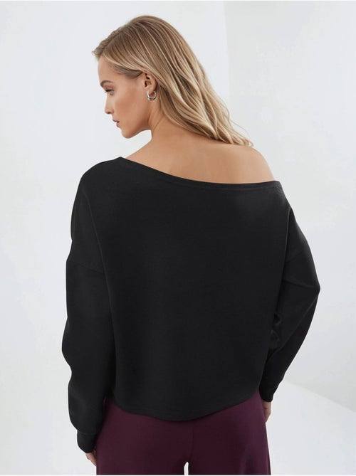 Sweat-shirt à col asymétrique et coupe décontractée busem - Kiabi Sweat-shirt à col asymétrique et coupe décontractée busem - Kiabi