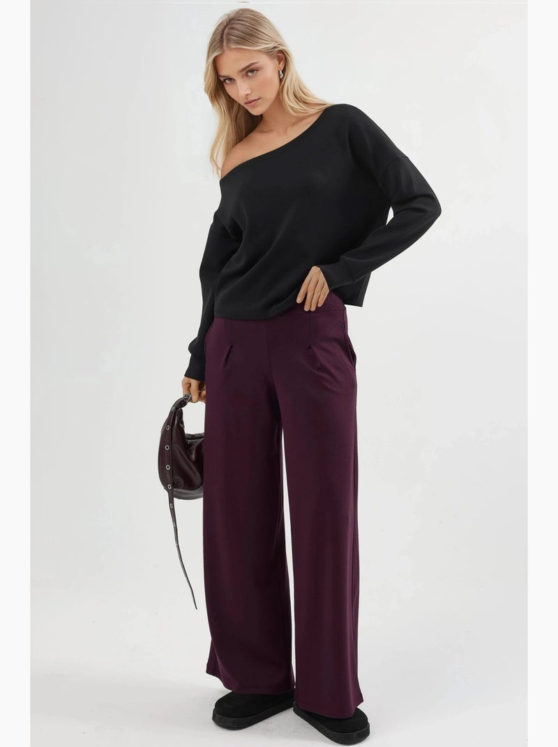 Sweat-shirt à col asymétrique et coupe décontractée busem Noir - Kiabi