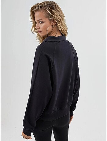 Sweat-shirt à col polo, manches longues et coupe décontractée busem