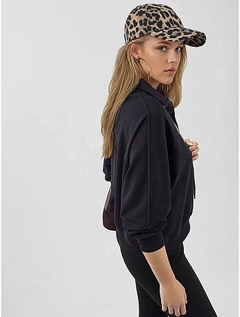 Sweat-shirt à col polo, manches longues et coupe décontractée busem