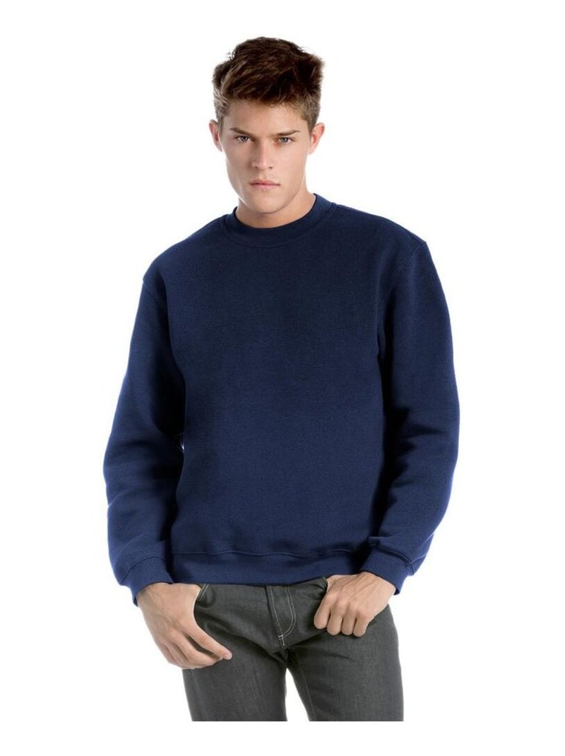 Sweat-shirt à col ras du cou B&C Unisex Set In Modern Cut Bleu marine - Kiabi