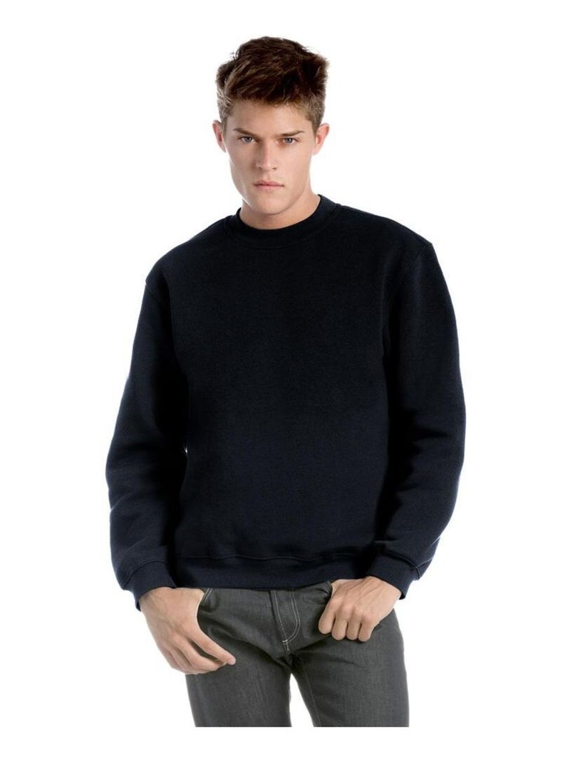 Sweat-shirt à col ras du cou B&C Unisex Set In Modern Cut Noir - Kiabi