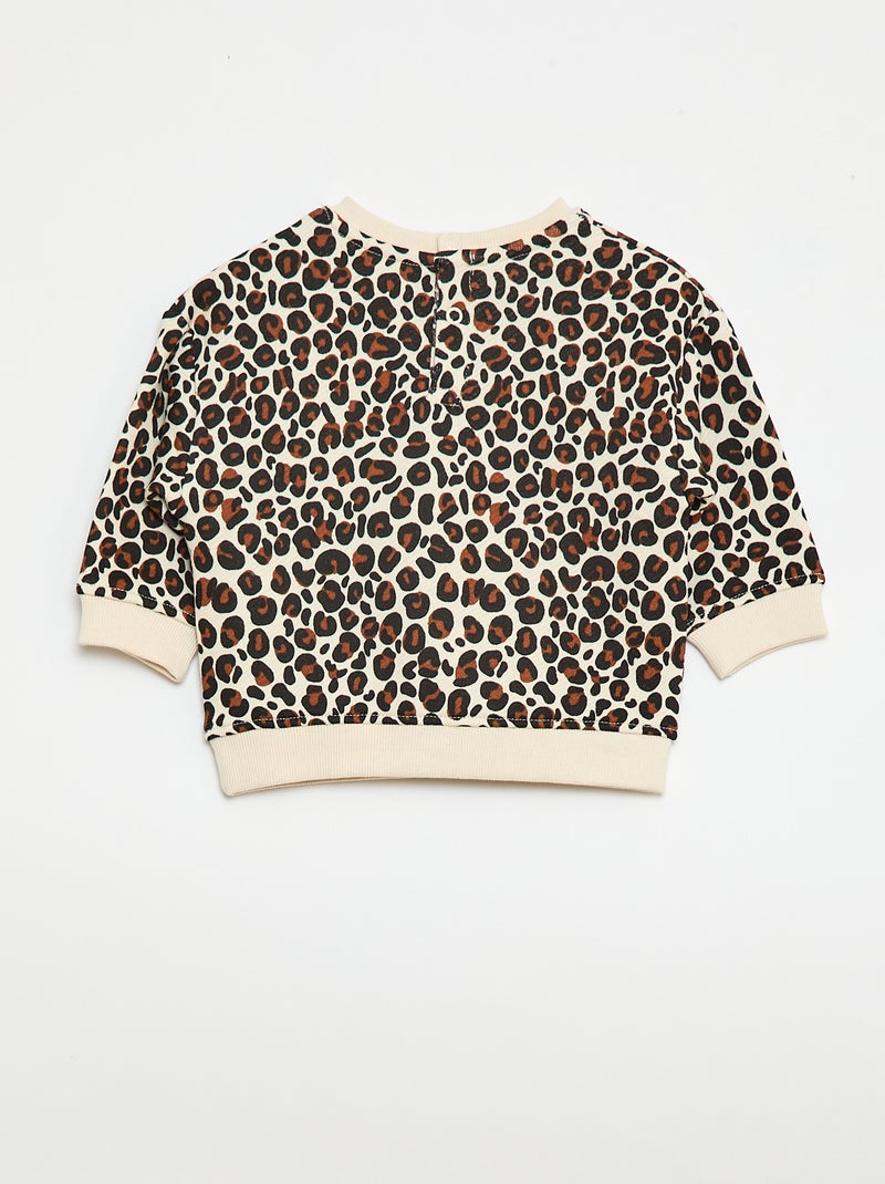 Sweat-shirt à col rond  'Agathe Sorlet x Kiabi' - Saint-Valentin Léopard - Kiabi
