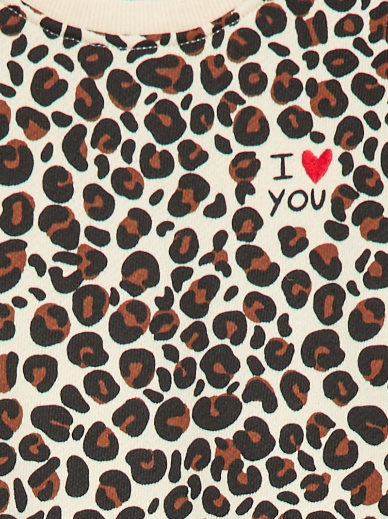 Sweat-shirt à col rond  'Agathe Sorlet x Kiabi' - Saint-Valentin Léopard - Kiabi