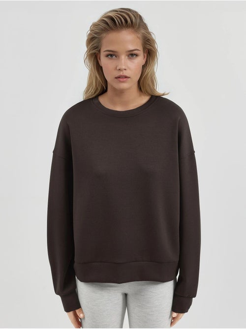 Sweat-shirt à col rond coupe décontractée busem - Kiabi Sweat-shirt à col rond coupe décontractée busem - Kiabi