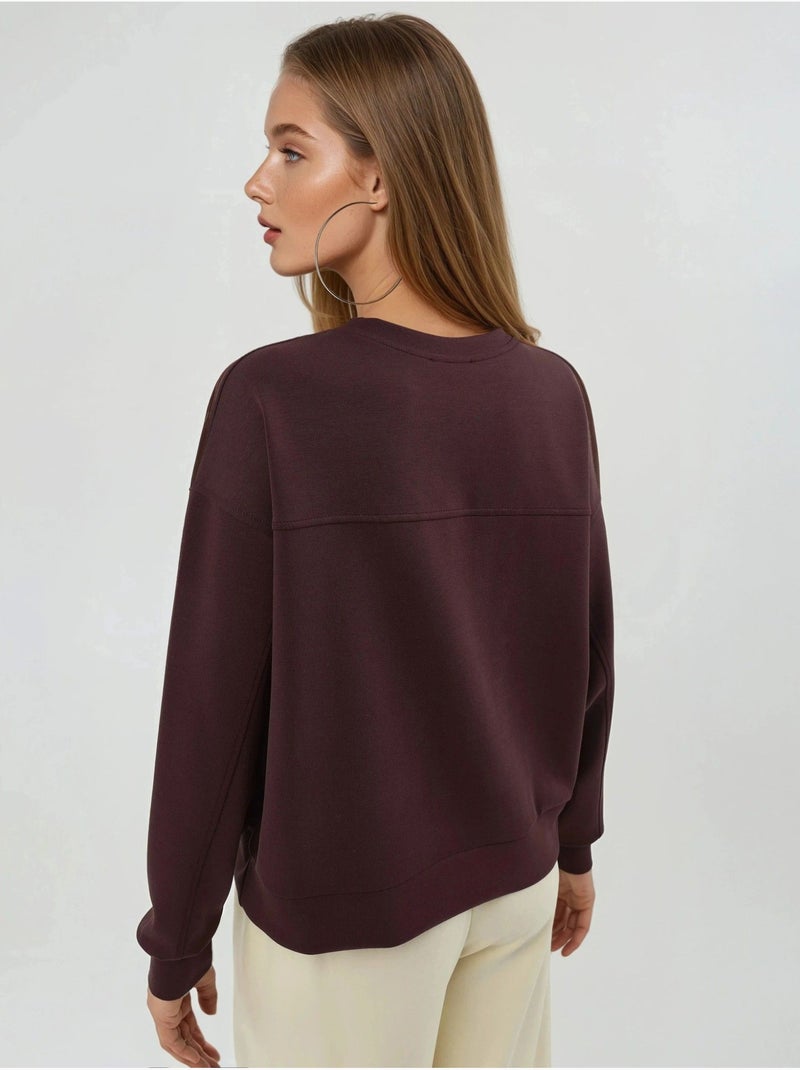 Sweat-shirt à col rond coupe décontractée busem Rouge bordeaux - Kiabi