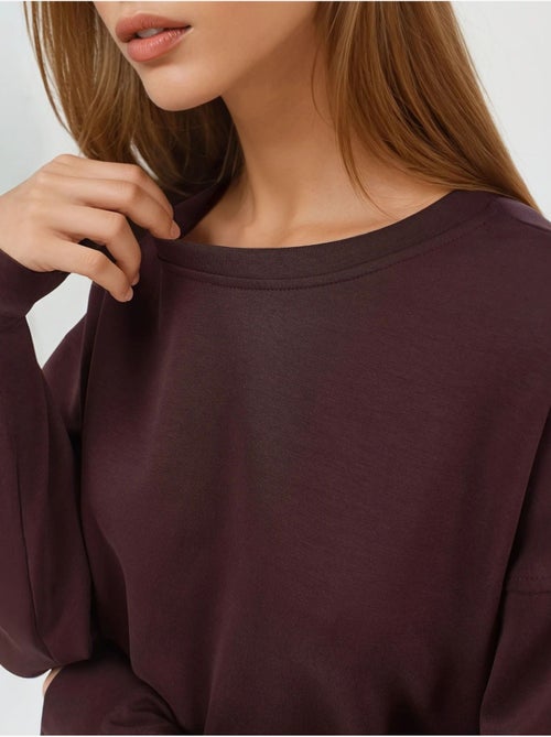 Sweat-shirt à col rond coupe décontractée busem - Kiabi Sweat-shirt à col rond coupe décontractée busem - Kiabi