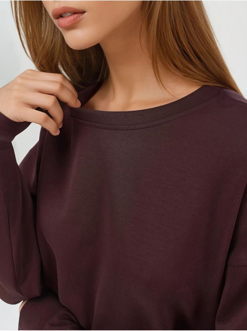 Sweat-shirt à col rond coupe décontractée busem Rouge bordeaux - Kiabi