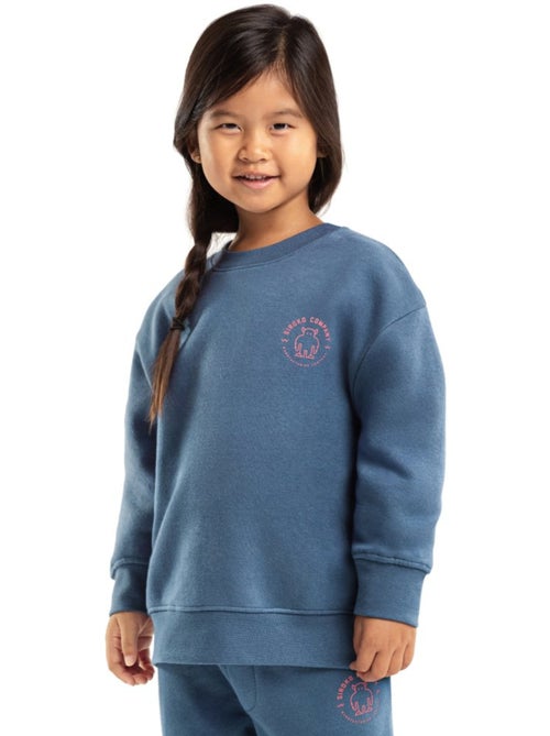 Sweat-shirt à col rond fille lifestyle enfants glob-g - Kiabi