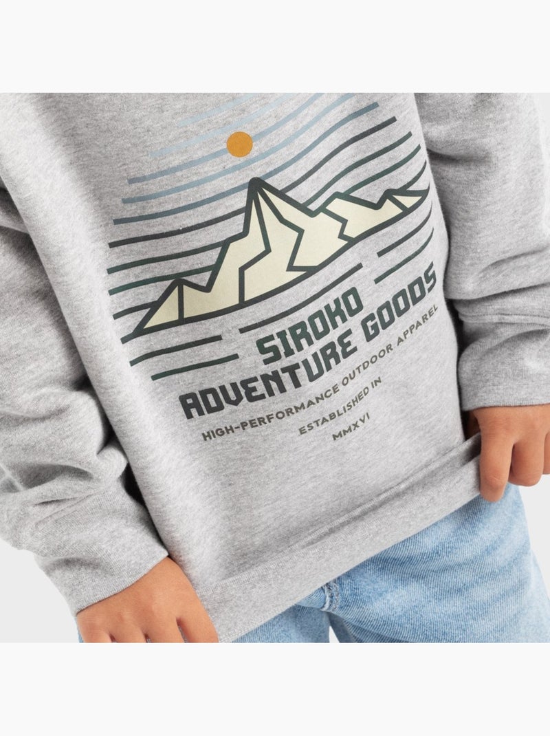Sweat-shirt à col rond fille lifestyle enfants progress-g Blanc Gris - Kiabi