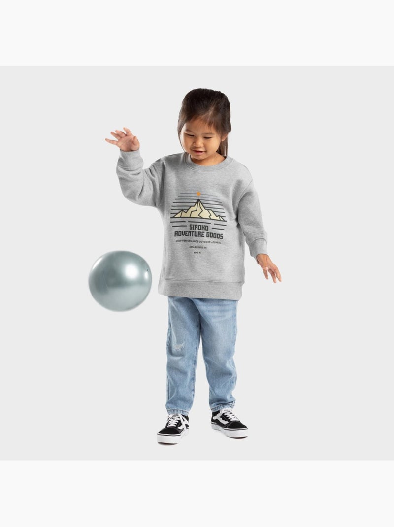 Sweat-shirt à col rond fille lifestyle enfants progress-g Blanc Gris - Kiabi