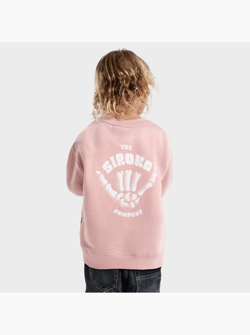 Sweat-shirt à col rond garçon lifestyle enfants cheer Rose - Kiabi