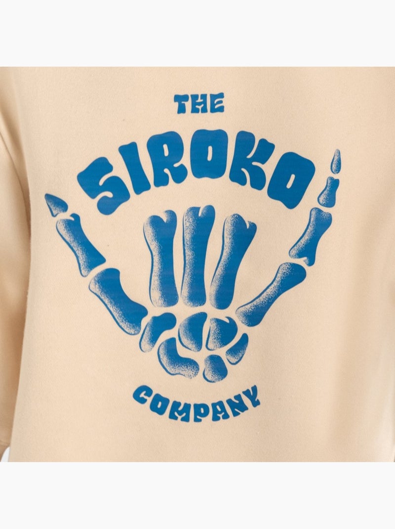 Sweat-shirt à col rond garçon lifestyle enfants gang Beige - Kiabi