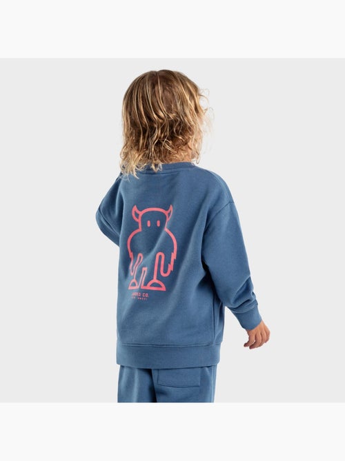 Sweat-shirt à col rond garçon lifestyle enfants glob - Kiabi