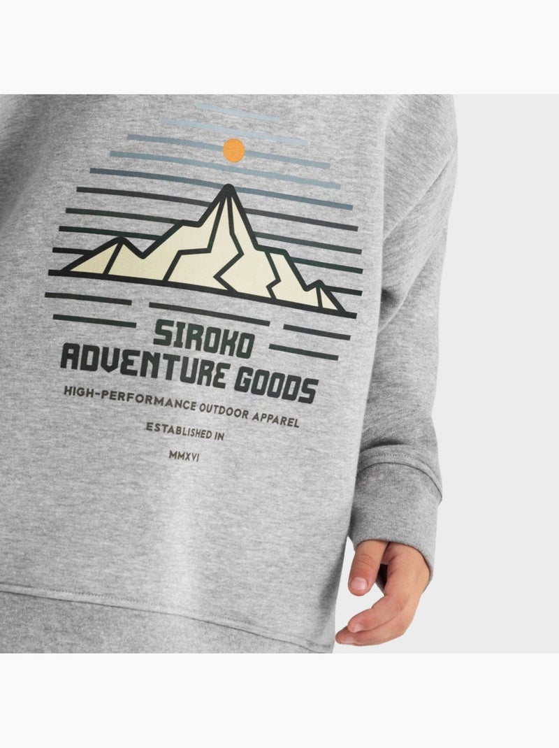 Sweat-shirt à col rond garçon lifestyle enfants progress Blanc Gris - Kiabi