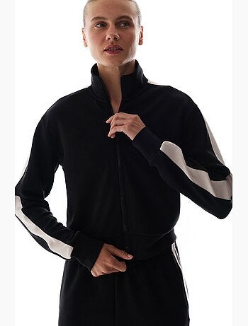 Sweat-shirt à détail rayé silky touch penti