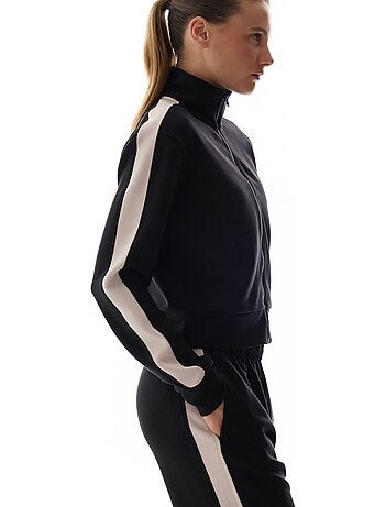 Sweat-shirt à détail rayé silky touch penti