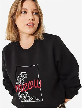 Sweat-shirt à imprimé léopard bianco lucci