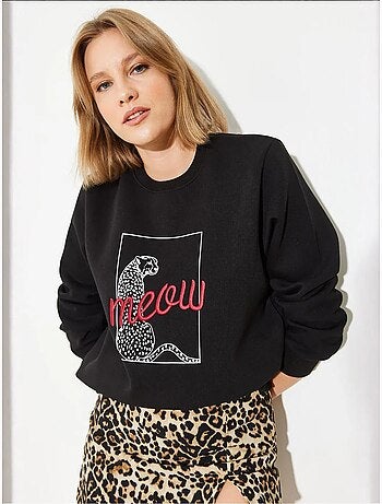 Sweat-shirt à imprimé léopard bianco lucci