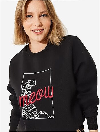 Sweat-shirt à imprimé léopard bianco lucci