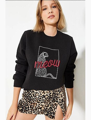 Sweat-shirt à imprimé léopard lucci