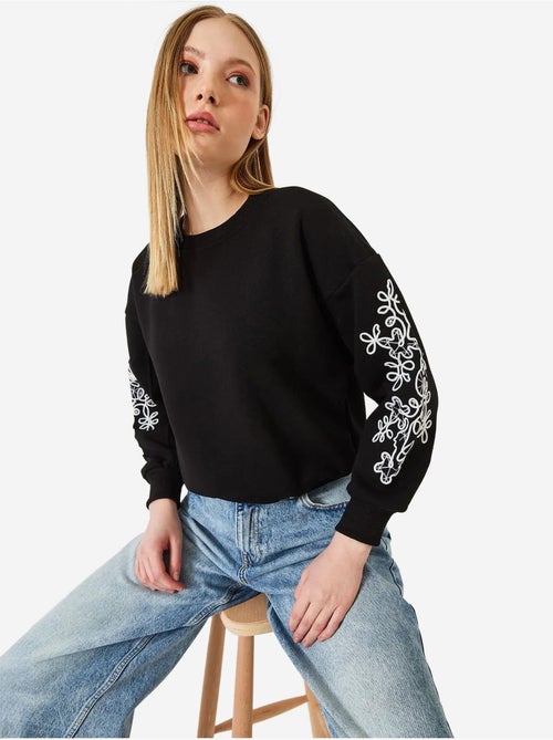 Sweat-shirt à manches brodées lucci - Kiabi Sweat-shirt à manches brodées lucci - Kiabi
