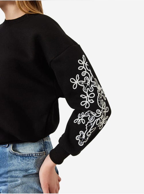 Sweat-shirt à manches brodées lucci - Kiabi Sweat-shirt à manches brodées lucci - Kiabi
